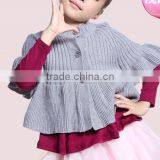 Fashion Design Batwing Sleeve Hooded Kids Girls Poncho Sweater thumbnail-3