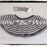 Pirate Convict Fancy Dress Tutu Black White Goth Stripe thumbnail-1