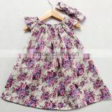 Simple Cotton Frocks Designs Baby Girl Floral Patterns Vintage Dress Little Girls Casual Dresses thumbnail-3