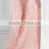 High Quality Custom Made Ladies Wearing Wholesale Silk-Blend Satin Pajama Decorated With Lace thumbnail-4