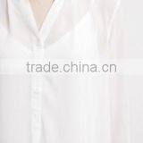 Basic Long Section White t Shirt Long Sleeve Fashion Casual Tunic thumbnail-5