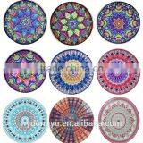 Flower Geo Shawld Beach Towel/chalu Trendy Round Table Cloth Picinic Mat Yoga Mat Beach Towel