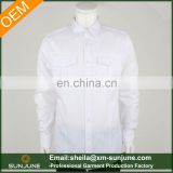 White mens long sleeve work shirt with double pocket
