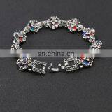 Turkish Jewelry Vintage Design Antique Multi Gemostone Sterling Silver Bracelets Bijouterie Resin Bracelets thumbnail-6