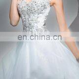 Llusion Fancy Gown With Chic Halter-Style Shimmering Wedding Gown thumbnail-1