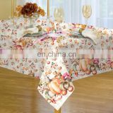 Fashionable autumn polyester machine washable printed luxury tablecloth custom table cloth for dinner home Christmas picnic