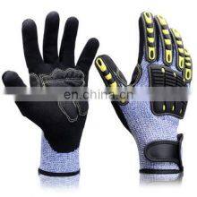 Anti Vibration HPPE Rubber Nitrile Sandy Coated Anti Impact Work Gloves thumbnail-1