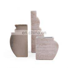 Nordic Hot Sale High Temperature Wood Grain Office Home Decor Ceramic Porcelain Vase thumbnail-3