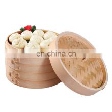 Chinese 10 Inch Bamboo Basket Cooker 25.4 CM Big Dim Sum Bamboo Steamer