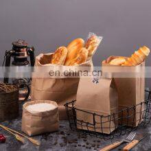 Custom Fast Food Restaurant Sandwich Food Takeaway Paper Carry Bag Brown Kraft Paper Bag Without Handle thumbnail-5