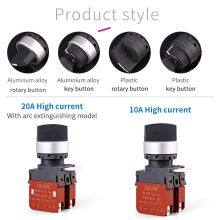 Ip65 30mm Chrome Plated Brass Rotary 2 Position 20a 1no 1nc on off Latching Switch thumbnail-5