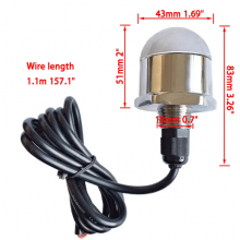 ISURE MARINE Boat Navigation Light，12V Round Blue LED Underwater Light Lamp & Drain Plug 304 Stainless Steel Boat Accessories thumbnail-5