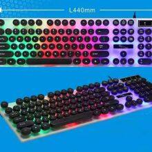 Colorful Glare G21 Punk Wired Keyboard and Mouse Combo 104 Keys Led Backlit Computer Gaming Keyboard And Mouse Combos thumbnail-6