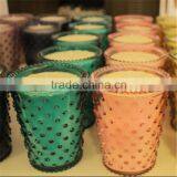 Online /Colored Hobnail Shaped Glass Candle Burns/Glass Votive Holder/Glass Candle Jars For Wedding thumbnail-6