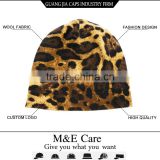 Multicolored cashmere leopard print beanie