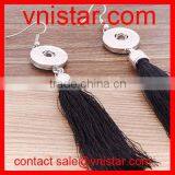 Vnistar metal snap button earrings with black tassels dangle interchangeable wholesale NE011-2
