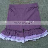 2015 New Style Boutique Solid Aqua Triple Ruffles Girl Shorts MS0101 thumbnail-2