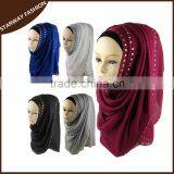 >>New Arrival Fashion Shining Women Plain Muslin Hijab Scarf/ thumbnail-1