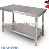 1.8M Stainless Steel Work Table With Backsplash And Two Floors