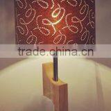 Small Decorative Table Lamp, Gift Lamp, Vintage Style Table Lamp in Wooden Base thumbnail-1