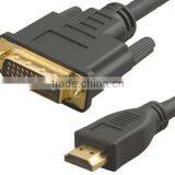Black OEM HDMI 1.4V to DVI 24+1 Cable /HDMI to DVI Adapter Support 1080P/3D/ethernet for HDTC/LCD/PS3 2M