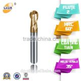 Liken600 high quality HRC60 ballnose different types of cutting tools