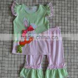 Bulk Wholesale Boutique Easter Day Rabbit Embroidery Ruffle Outfits thumbnail-1