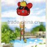 Outdoor Ceramic Bee Wind Chime With Solar Garden Led Lights