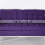 Two Seat Color Wool Fabric Living Room Furniture Deep Purple Sofa Sale thumbnail-1
