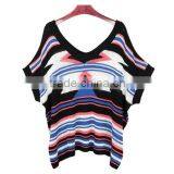Ladies Stripe Knitted Sweater Fashion Knitwear
