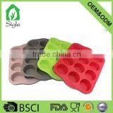 12 cavity BakeMaster Silicone Muffin Pan Silicone Cupcake Pan Food Grade Silicone Quiche Pan BPA-free Non-stick