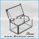 Metal Decoration Vintage Gift Cabinet Display Home Stained Glass House Container thumbnail-2