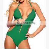 Super Sexy Backless Visual Show Thin Wetsuit Female Swimsuit Bikini Covered His Zipper thumbnail-3