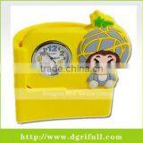 2014 Fashion Design Silicone Pen Holder With Clock