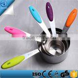 5 PCS Measuring Cup Set With Silicone Handles,Factory Supply FDA Colorful Measuring Cup Sets for Cooking and Baking