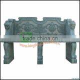 Green Marble Outdoor Bench,Long Bench With Flower Carvings
