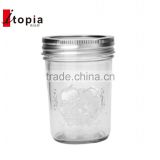 240ml Engraving Clear Glass Mason Jar With Handle
