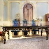 French New Design Neo-Classic Marquetry Dining Room Furniture/ Gorgeous Wooden Carving Royal Round Dining Table Set For 6 People thumbnail-6