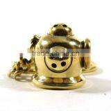 Nautical Diving Helmet Brass Keychain, Marine Key Chain thumbnail-1