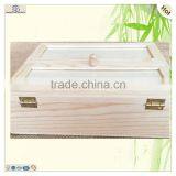 Handle Cabinet Style Pine Wooden Jewelry Storage Box thumbnail-5