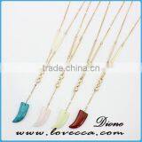 Wholesale Jewelry Natural Gemstone Faux Druzy Pendant Necklace For Women thumbnail-4