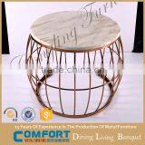 European Style Coffee Table Glass Side Table Stainless Steel Gold Side Table C8099 thumbnail-1