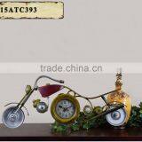 ANTIQUE YELLOW METAL MOTORCYCLES SHAPE TABLE TOP CLOCK thumbnail-1