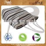 Jute Beach Bag With Multicolor Stripe Print for Fashion thumbnail-2