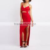 2017 Latest Women Wrap Front Night Dress Asymmetrical Sexy Maxi Dress HSD9893