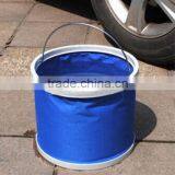 Foldable Water Fishing Bucket Portable Car Wash Basin 9L 3 Gallon Water Resistant Fabric Collapsible Bucket for Camping Hiking thumbnail-5