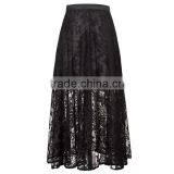 Women's Clothing Direct Factory New Fashion Hot Sexy Black Lace Latest Maxi Long Skirt Design thumbnail-2