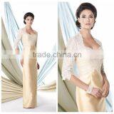 New Fashion White Lace See-through Gold Prom Evening Dress thumbnail-1