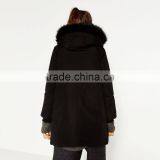 High Quality Fashion Black Parka Italian Fur Coats for Lady thumbnail-4