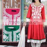 Red Latest Kurti Designs for Girls for Stitching 2015 thumbnail-1